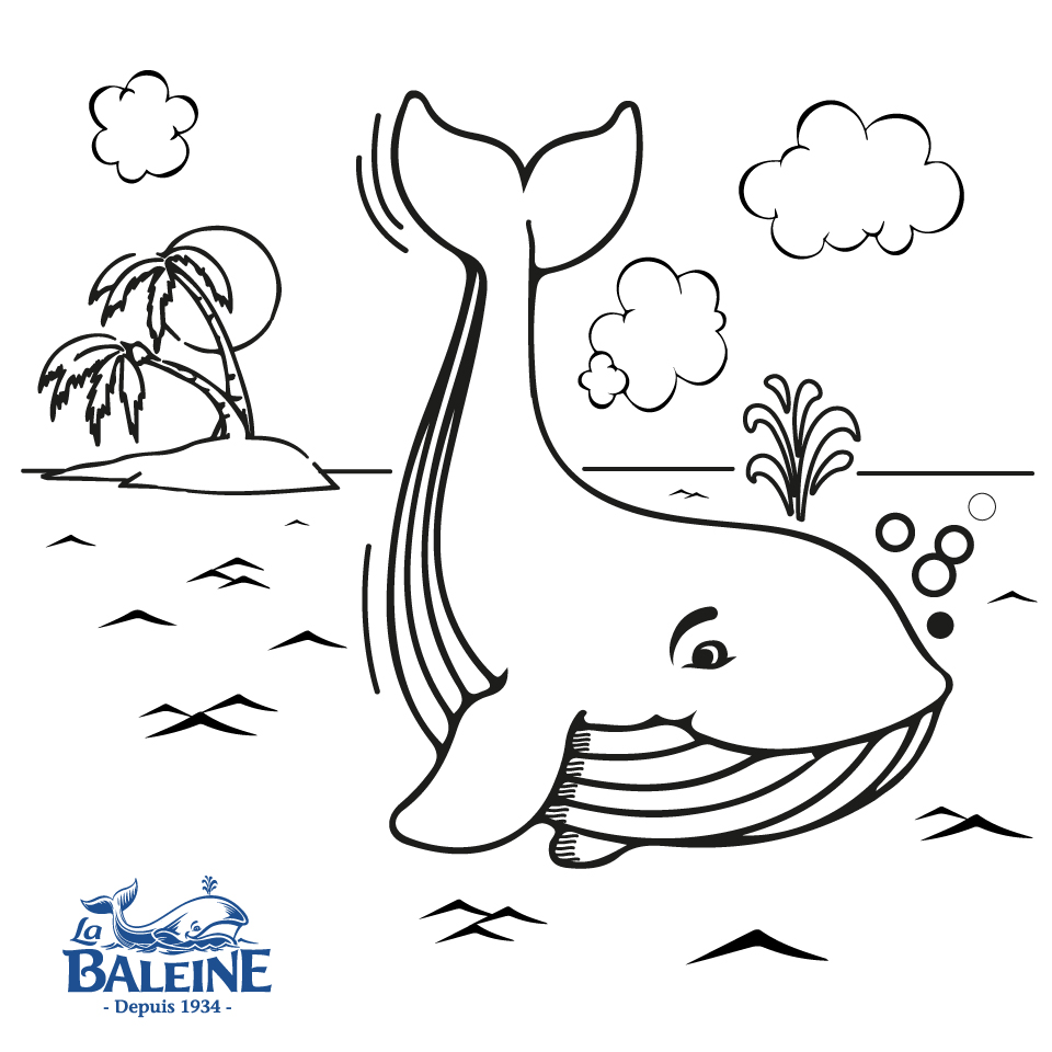 coloriage baleine ocean