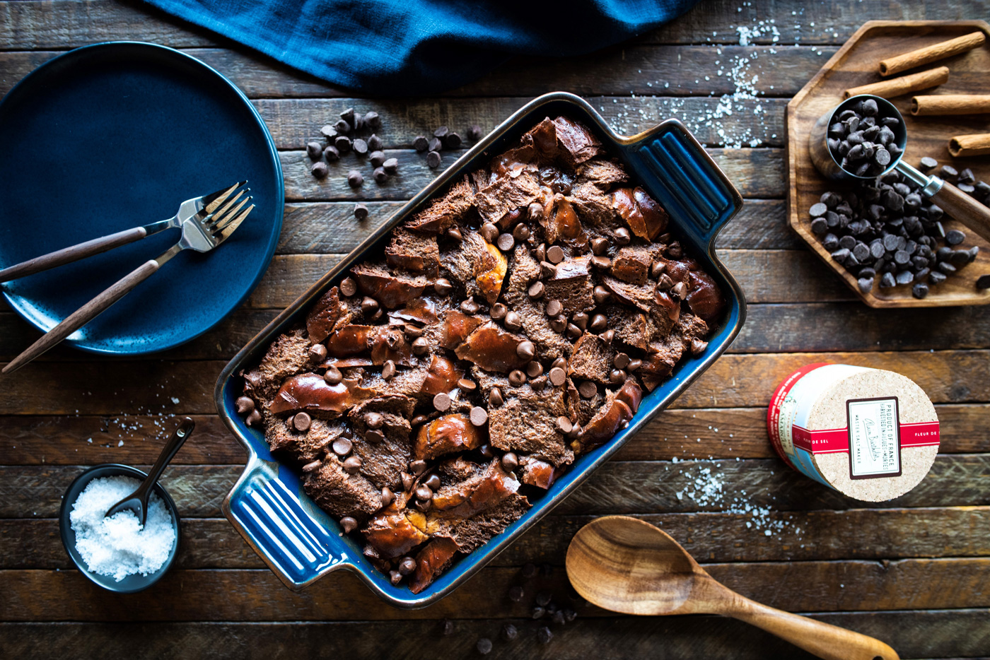 Salted Chocolate Bread Pudding Recipe by La Baleine Salted Chocolate Bread Pudding Recipe by La Baleine