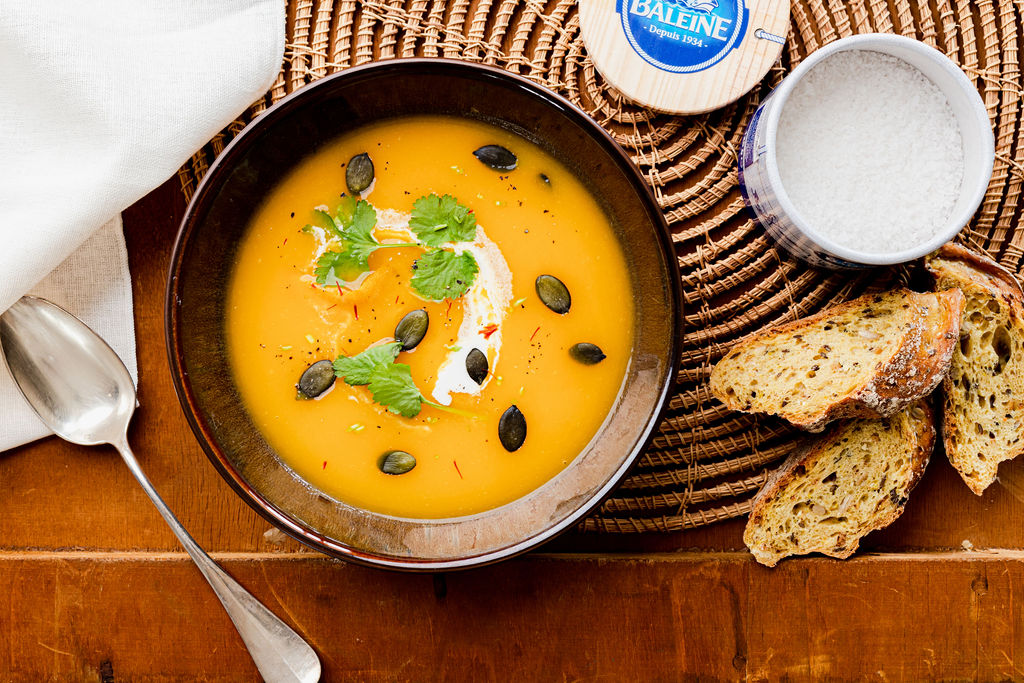 recette Velouté de courge, safran et orange