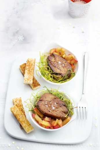 Foie gras poêlé aux pommes Foie gras poêlé aux pommes