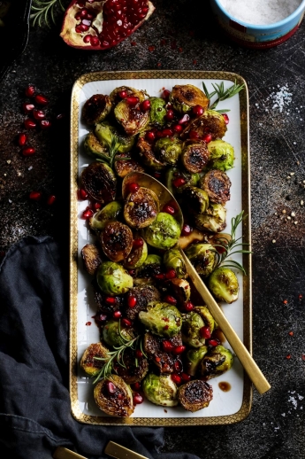 Pan Seared Balsamic Glazed Brussels Sprouts recipe by le Saunier de camargue