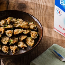 Moules gratinées au bleu recette