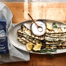 Lemon Garlic Grilled Zucchini with Fine Sea Salt recipe