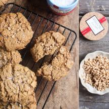 Salted brown butter & toffee cookies recipe