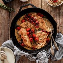 Creamy Rosemary Chicken and Roasted Tomatoes