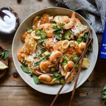 Spicy Lemon Sauce Shrimp over Crispy Rice recipe